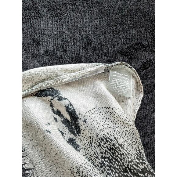 Eileen Fisher Unique Abstract Design Tencel Scarf 72 x 17" - Picture 7 of 8